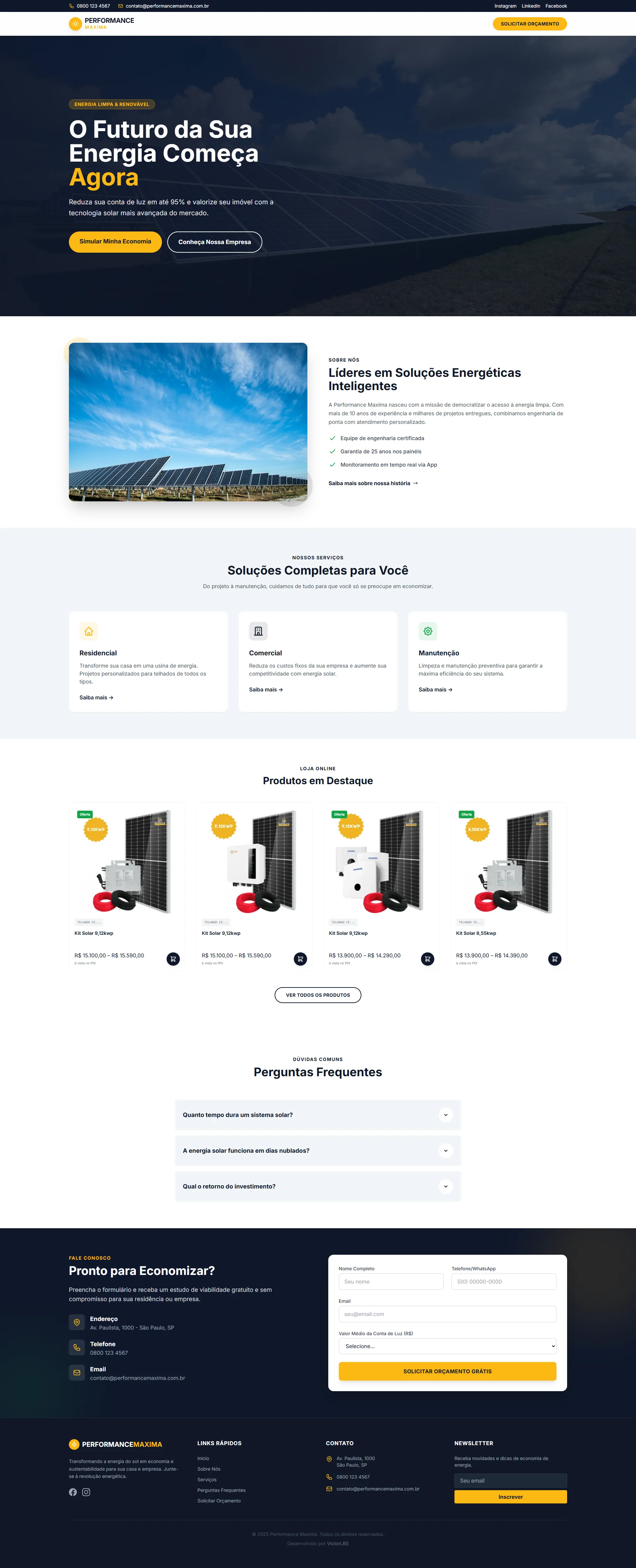Solar Energy - Landing Page